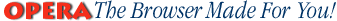 the Opera logo and their tagline